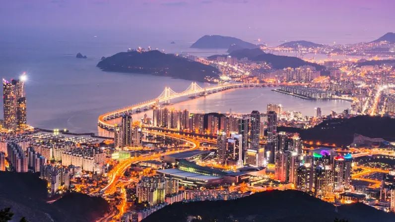 Skyline of Seoul, the capital city of South Korea at night