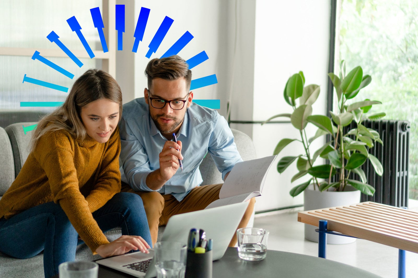 Two people working together on a project.